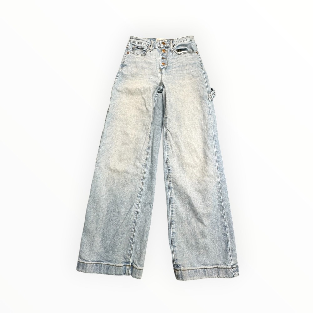 Universal Thread Jeans Womens 00/24R Blue Highest Rise Wide Leg Carpenter